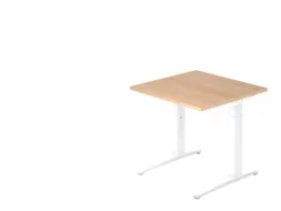 In hoogte verstelbaar bureau,HxBxD 680-850x800x800mm,blad eiken