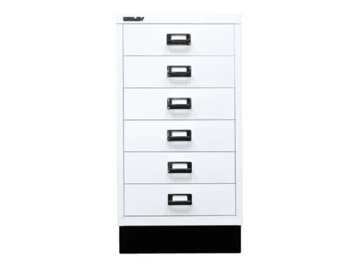 kantoor-ladekast HxBxD 670x349x432mm 6 laden romp verkeerswit staal