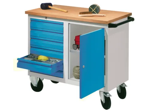 Werkplaatswagen 6 Laden 400kg Staalplaat Ral7035 Front Ral7035