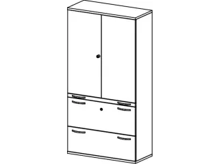 kantoorkast,HxBxD 1920x1000x430mm,decor romp beuken,decor front noten - 11