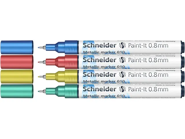 Metallic marker Schneider Paint-It 010 0.8mm etui 4st. (metallic blauw