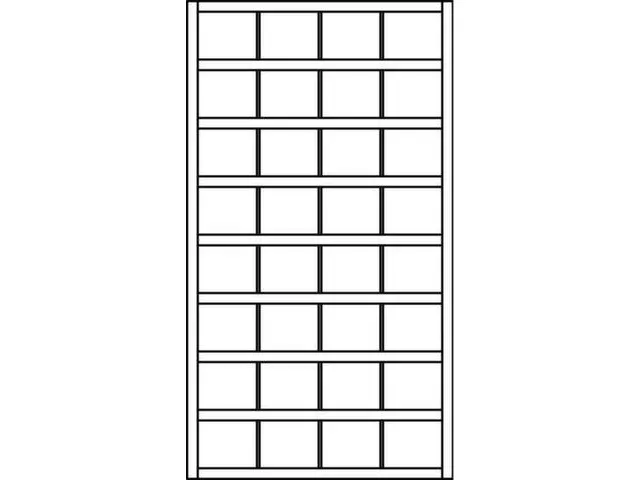 Vakkenstelling,HxBxD 1800x1000x500mm,8x4vakken,RAL7035
