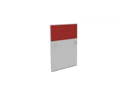 baliepaneel,v. bureau,aanbouw links,B 800mm,MP-lichtgrijs,BN4011-rood