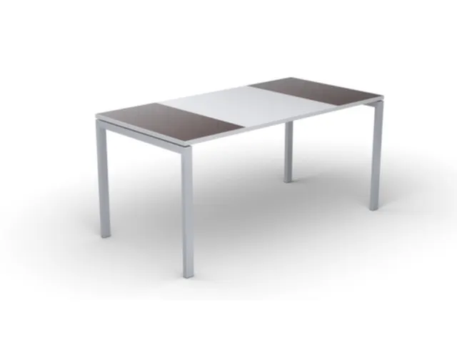 Bureau 750X1600X800Mm Blad Wengéhout/wit Rechthoekig 4-Voeten Wit