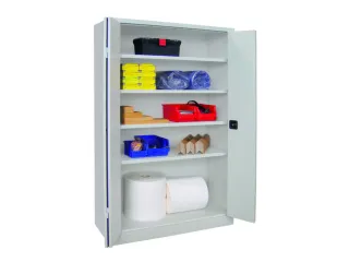 Vouwdeurkast 1950x1200x500mm 4legborden Verzinkt Ral7035 Front Ral7035 - 1