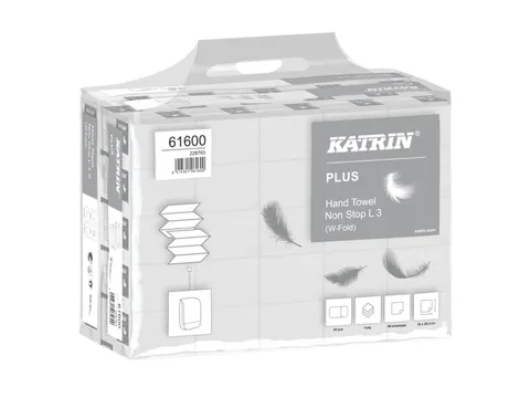 Handdoek Katrin Plus w-vouw 3-laags 203x320mm 25x90 vel wit 61600