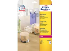 Rond Etiket Avery Zweckform L7780-25 40mm Transparant 600 stuks