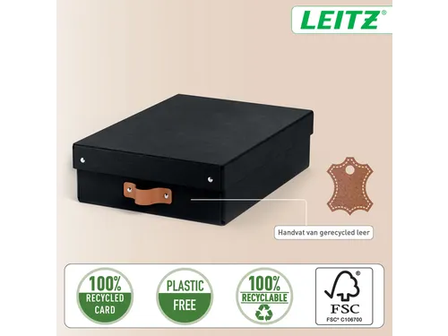 Leitz Puro Opbergdoos met deksel medium laag 8L set van 2 zwart