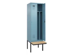locker met bank,voor scheiding van kleding,HxBxD 2120x600x815mm,2vak
