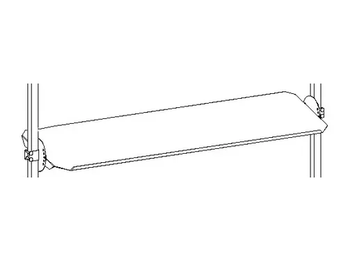 schuin legbord,v. paktafel,BxD 1630x450mm,draagverm. 50kg,afrolrand