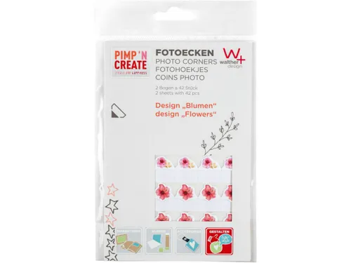 Fotohoeken walther design bloemen 2 vellen à 42 stuks