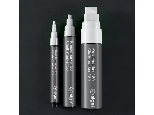 Krijtstift Sigel wit 1st wig punt 5-15 mm