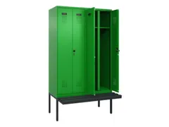 locker met bank,voor scheiding van kleding,HxBxD 2120x1200x815mm,4vak