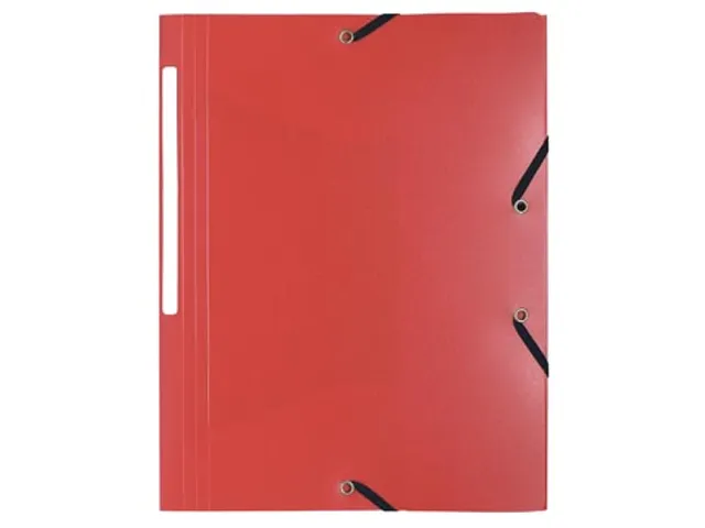 elastomap A4 uit PP 3 kleppen en elastiek rood