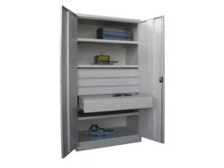 systeemkast,HxBxD 1950x1040x630mm,3xStalen bodem,RAL7035,front RAL6011