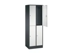 Dubbeldekse garderobekast,RAL 7021/RAL 7035,HxBxD 1950x620x500mm