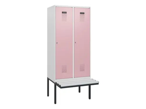 locker met bank,HxBxD 1950x800x815mm,2vak,vak B 400mm,cilinderslot