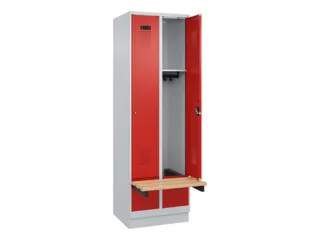 locker met bank,HxBxD 1950x600x815mm,2vak,vak B 300mm,cilinderslot - 1