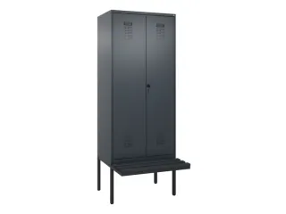 PBM-locker met bank,HxBxD 2120x800x815mm,2vak,vak B 400mm,draaigrendel - 2