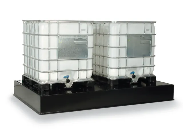 Opvangbak Hdpe Bxdxh 1270x1270x295mm V. 4x220l Pe Plaat Geperf. 225l