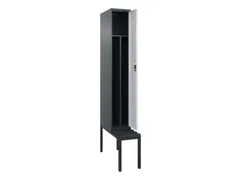 locker met bank,voor scheiding van kleding,HxBxD 2120x300x815mm,1vak