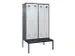 locker met bank,voor scheiding van kleding,HxBxD 2120x1200x815mm,4vak