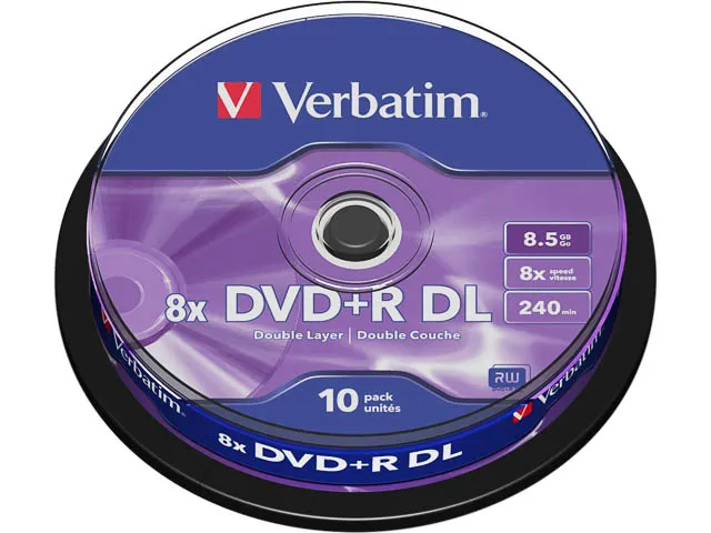 DVD+R Double Layer matzilver 8.5GB 10 Stuks