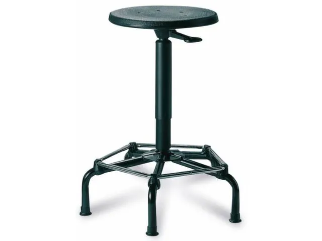 Draaikruk 620-870mm Pu Zwart Gasveer Zwart Voetkruis Staal Glijders