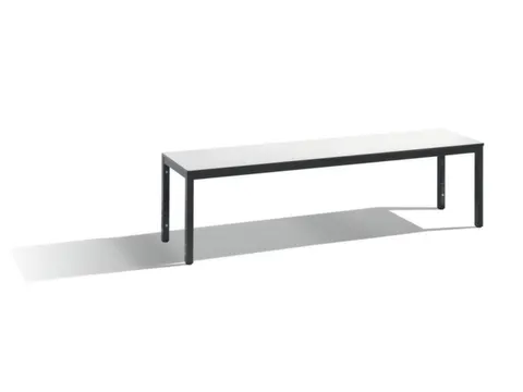 omkleedbank,HxLxD 401x1500x353mm,HPL wit,frame staal RAL7021