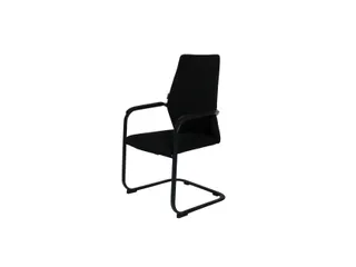 Conferentiestoel Serie 125 sledestoel frame zwart stof zwart - 1