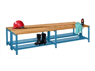 dubbele zitbank,LxD 2000x740mm,houten lijst beuken,onderstel RAL5012 - 2