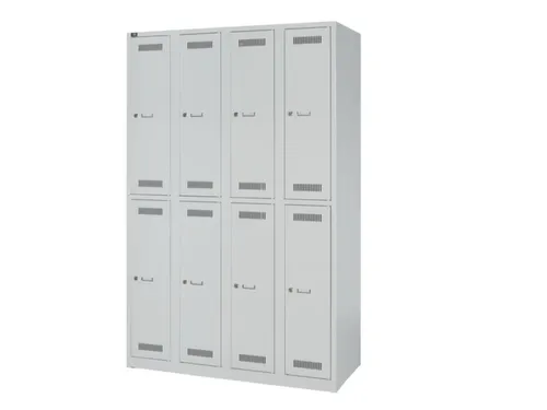 Dubbeldekse garderobekast,HxBxD 1850x1200x500mm,4x2vak.,vak B 300mm