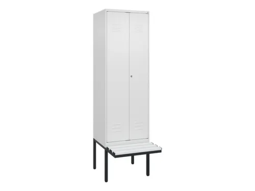 PBM-locker met bank,HxBxD 2120x600x815mm,2vak,vak B 300mm,cil.-slot