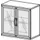 Vitrinekast 770X800X430Mm 1Xhouten Vloer 2 OH Romp onyxgrijs