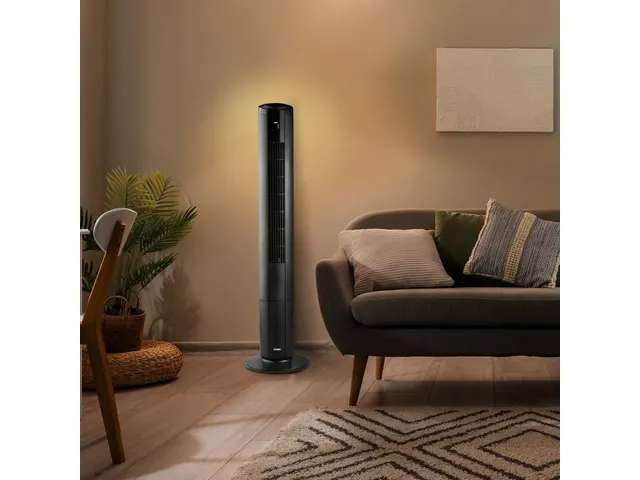 DOMO kolomventilator met sfeerlicht 105cm Zwart