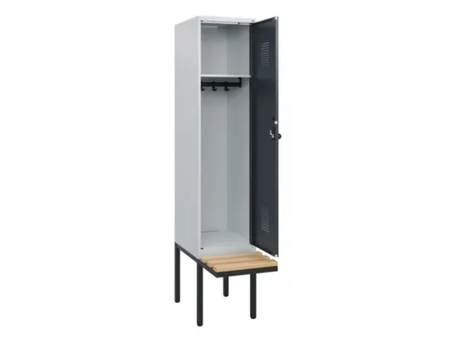 locker met bank,HxBxD 1950x400x815mm,1vak,vak B 400mm,draaigrendel