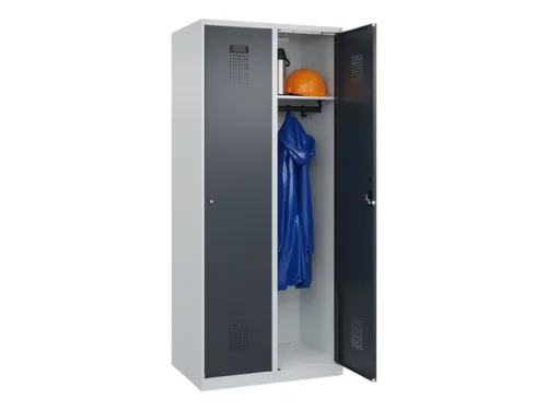 locker,HxBxD 1850x800x500mm,2vak,vak B 400mm,cil.-slot,staand op vloer
