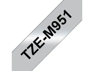 Labeltape Brother P-touch TZe-M951 metallic 24mm zwart op zilver - 2