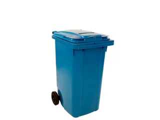 Container Met Papiergleuf En Slot Blauw - 1