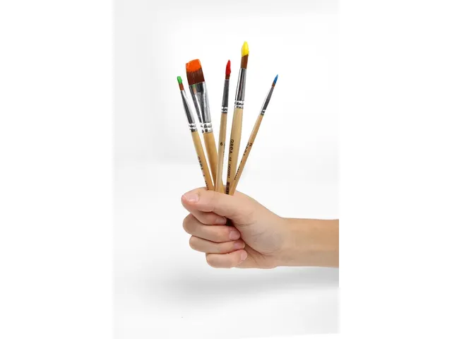 Penseel Qrea synthetisch haar set à 5 breedtes