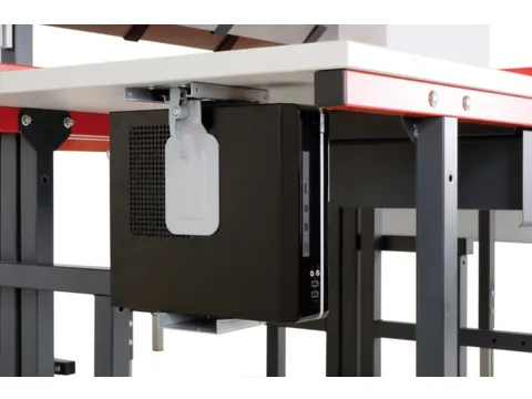 CPU-houder,v. paktafel,HxBxD 240-395x115x160mm,wit alu