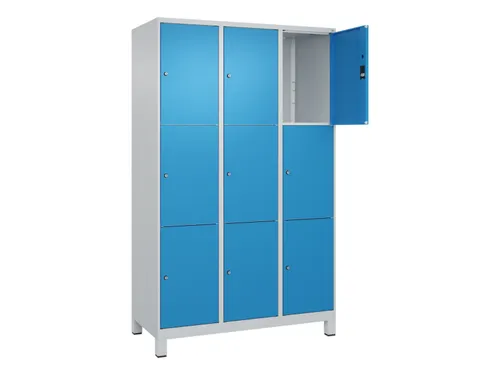 lockerkast,HxBxD 1950x1200x500mm,3x3vakken,vak B 400mm,cil.-slot
