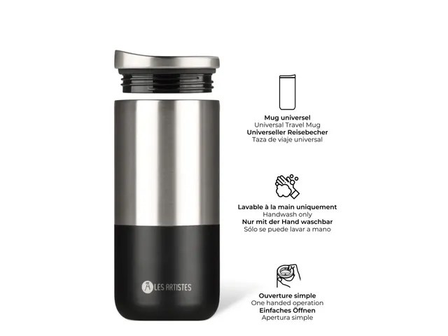 Thermosbeker Les Artistes Paris reisbeker 500ml Split Zwart