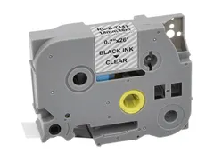 Labeltape P-touch TZE-141 18mmx8m zwart op transparant gelamineerd