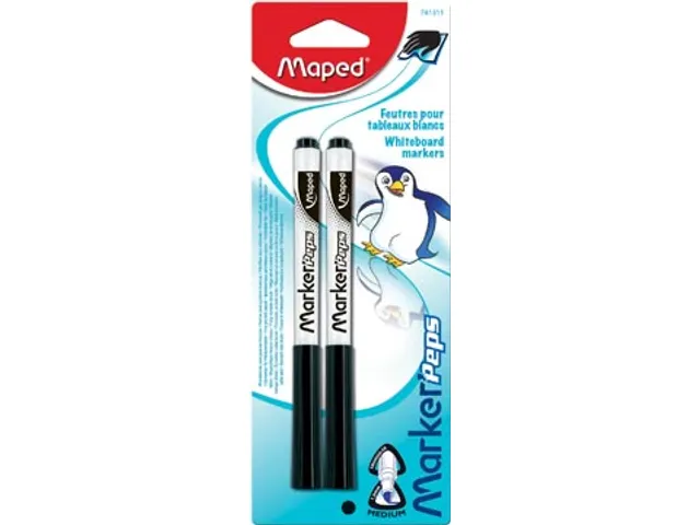 whiteboardmarker Marker'Peps 1.5mm, blister van 2 stuks, zwart