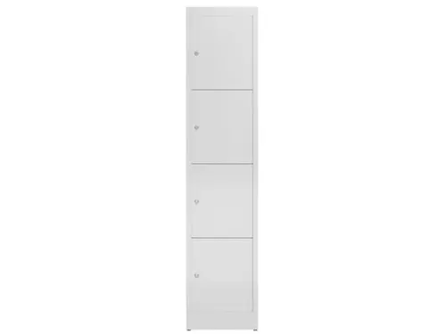 Lockerkast 1800x415x500mm 1x4 vakken cilinderslot, sokkel, RAL7035