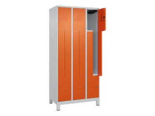 Z-garderobekast,HxBxD 1950x900x500mm,vak B 150/300mm,cil.-slot,voeten - 2