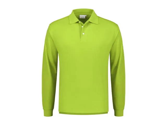 Polo à manches longues Santino Matt, vert citron, taille L, la piece