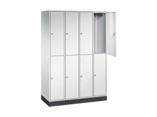 Dubbeldekse garderobekast,RAL 7035,HxBxD 1950x1220x500mm,4x2vak. - 1