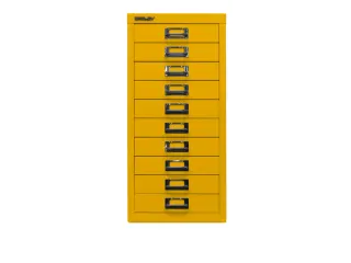 kantoor-ladekast HxBxD 590x279x380mm 10 laden romp + front geel staal - 2